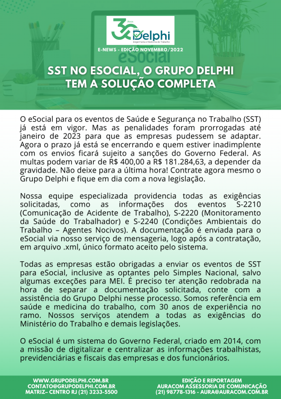 Newsletter do Grupo Delphi - jan2022